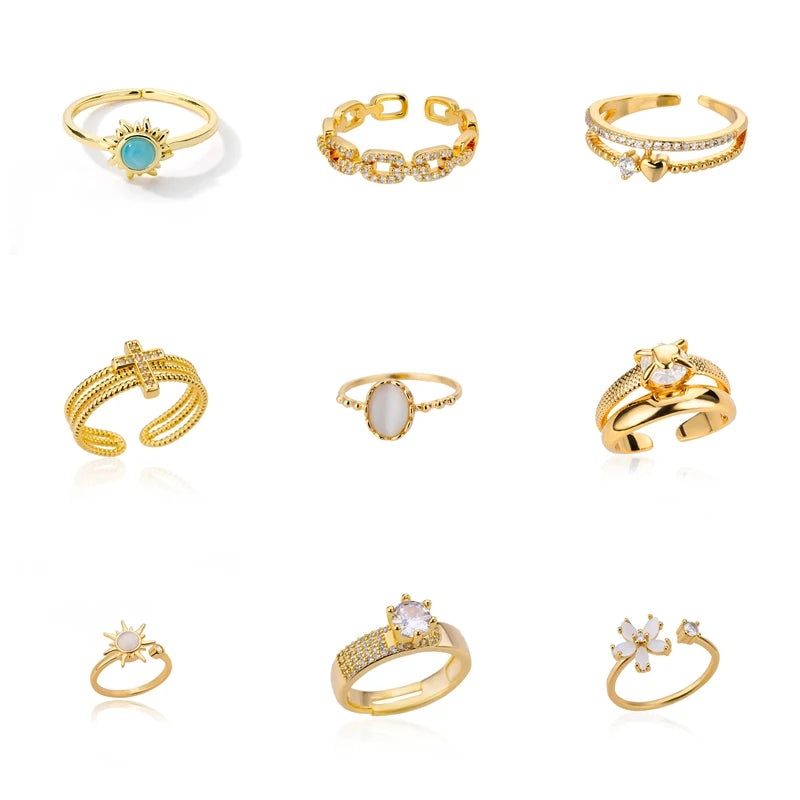 Oval Zircon Rings For Women Stainless Steel Gold Color Luxury Ring Engagement Couple Wedding Y2K Jewelry Gift Bijoux Femmes